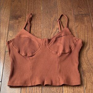 2 for $9 ladies size small brown crop tank top from SHEIN